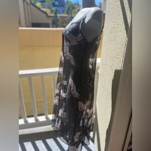 Elegant Parisian Sheer Maxi Chemise with Cranes